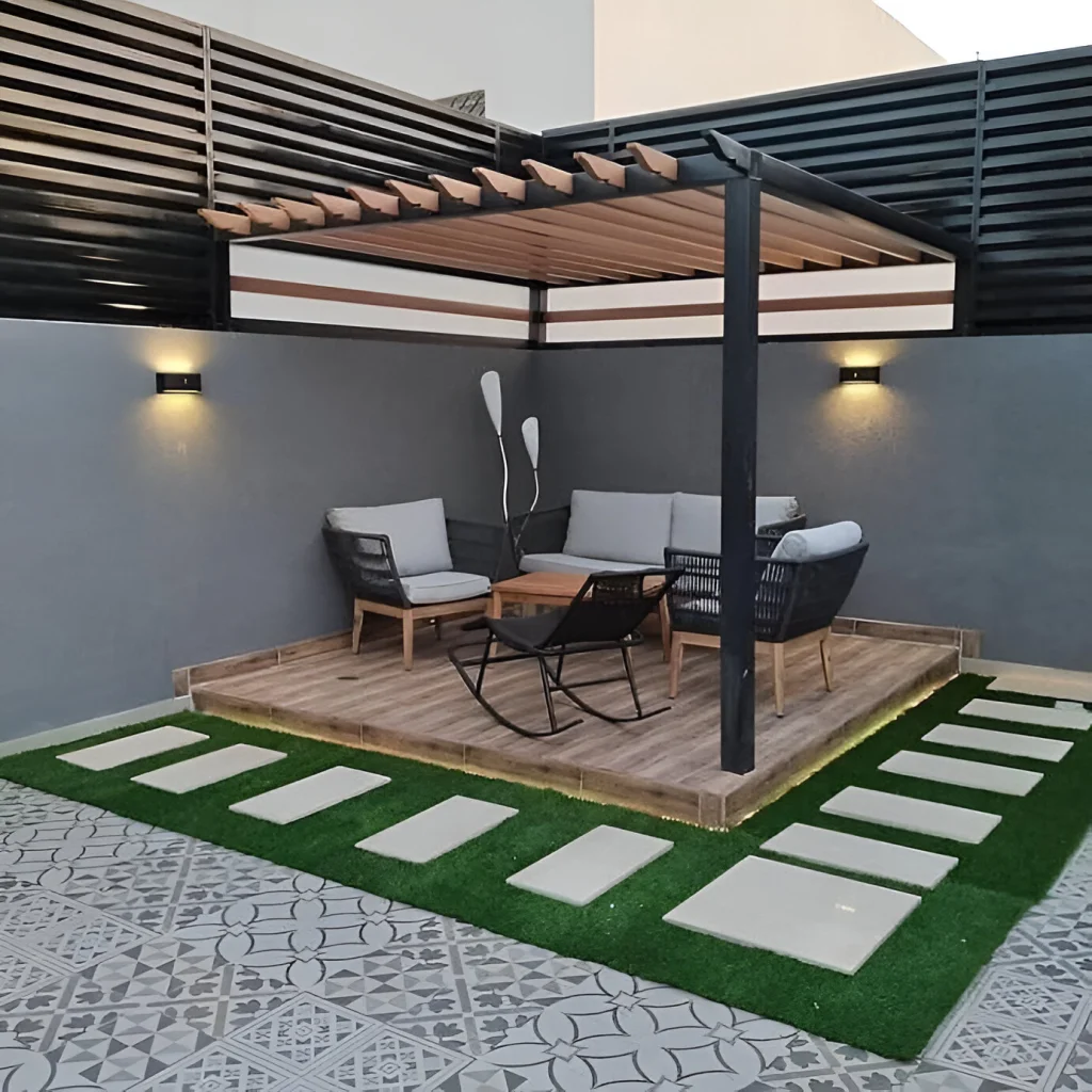 تصميم جلسات حدائق منزلية | حداد هنجار متخصص