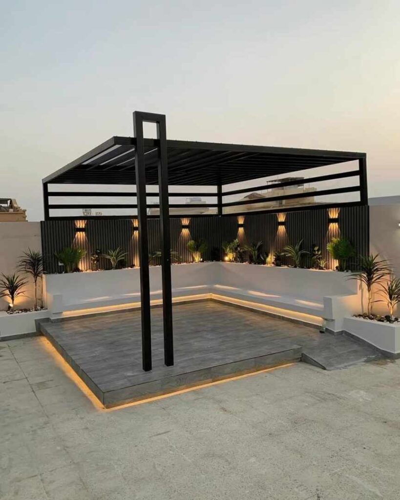 برجولات قماش للحدائق | تفصيل سواتر ومظلات