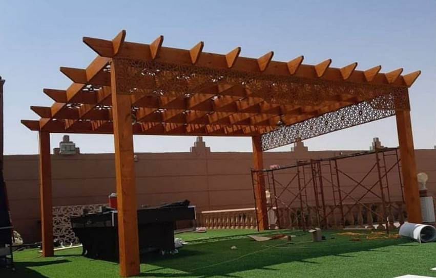 مظلة جلسة خارجية - ورشة حدادة بالرياض