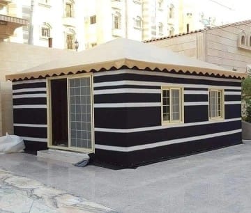 بيوت شعر ملكية لحدائق القصور - مؤسسة القاسم - تفصيل سواتر ومظلات